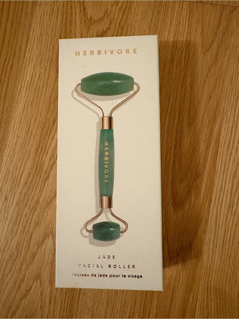 Herbivore Botanicals Jade Facial Roller - Green & Gold